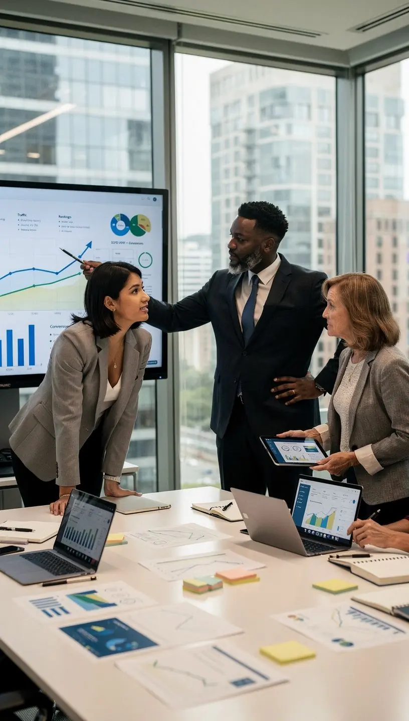 Small business owner exploring SEO strategies for growth.